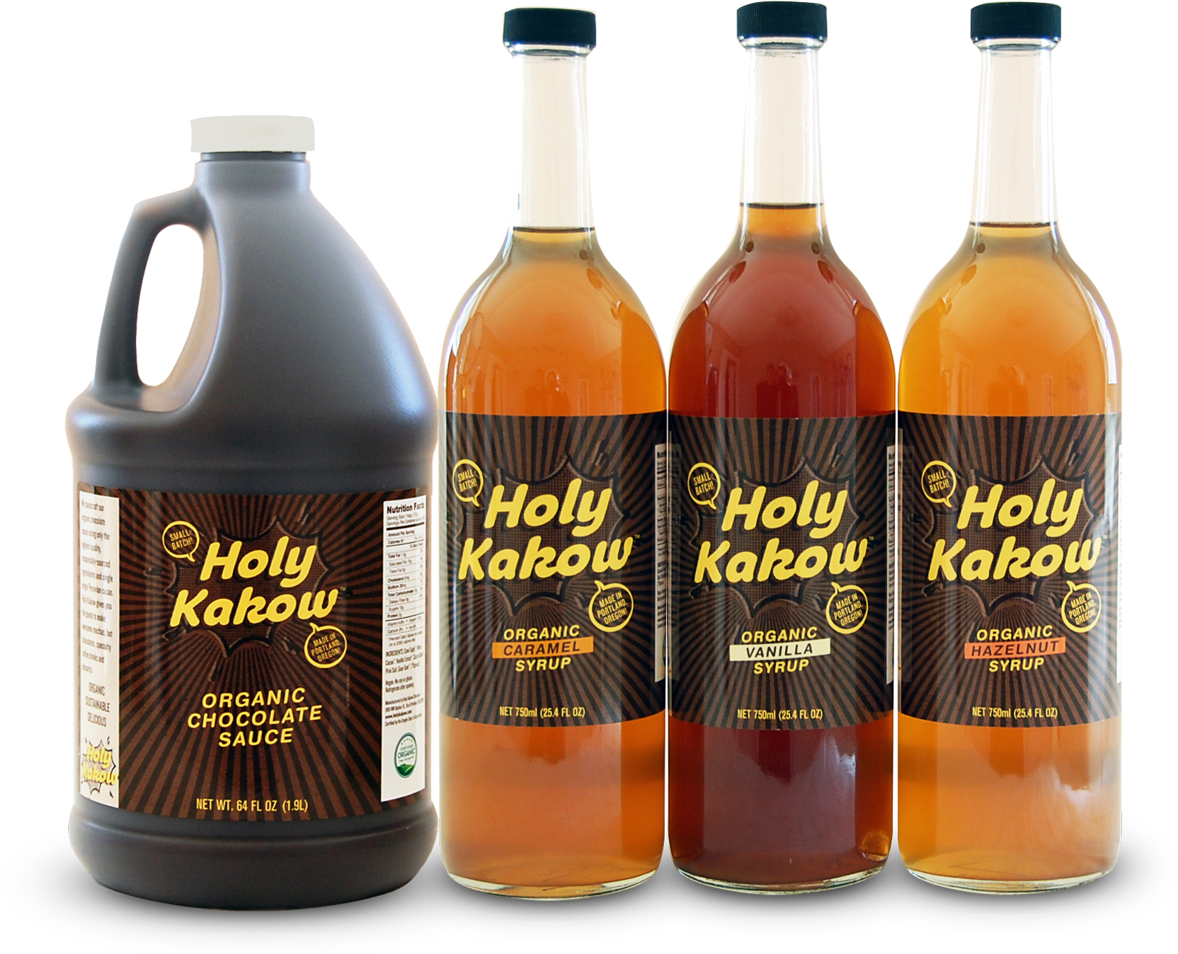 Holy Kakow Rapture Organic Chocolate Syrup - 2 Pack (1748x1488), Png Download