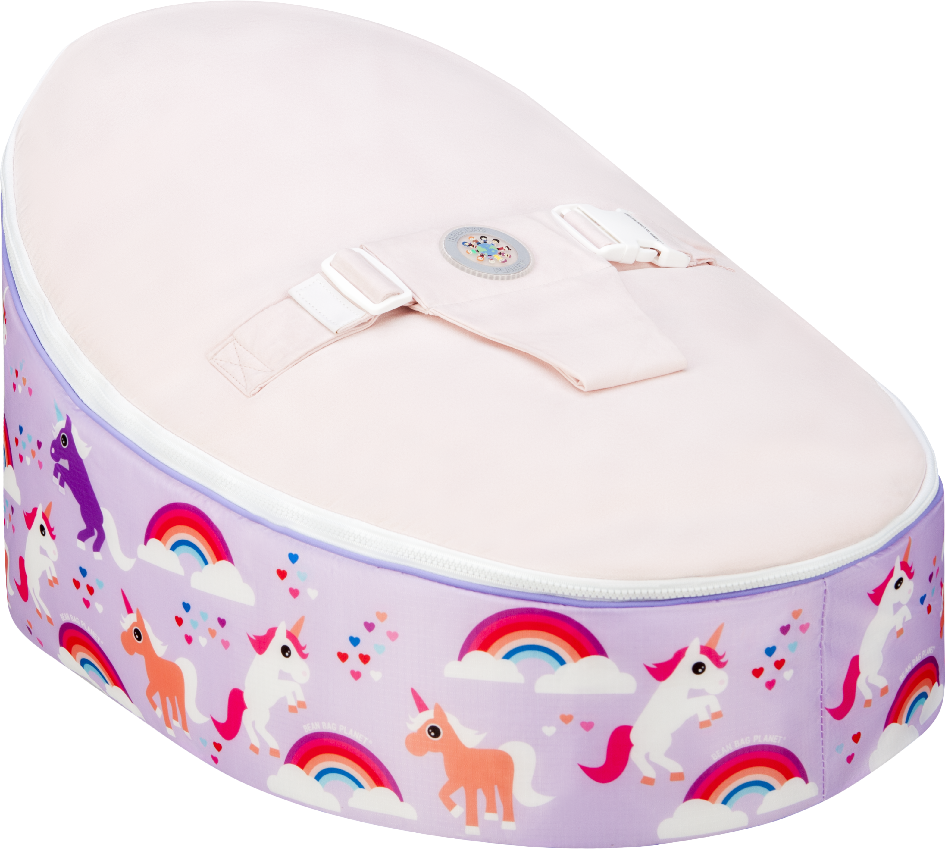 Lilac Unicorns Baby Bean Bag - Plumbing Fixture (3623x3159), Png Download