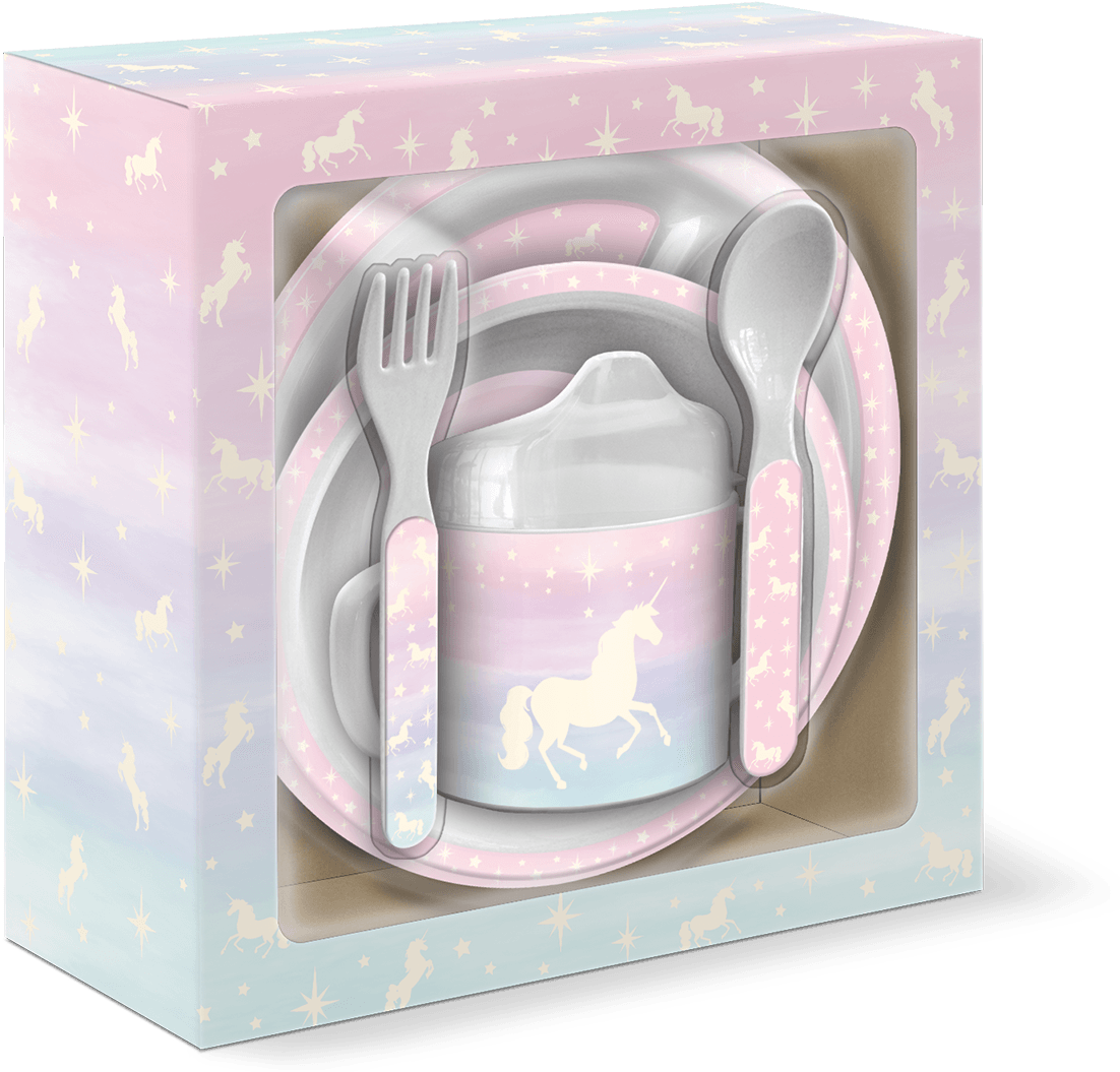 Magical Unicorn Baby Melamine Set Of - Lady Jayne 5 Piece Feeding Gift Set (twinkle Stars) (1200x1200), Png Download