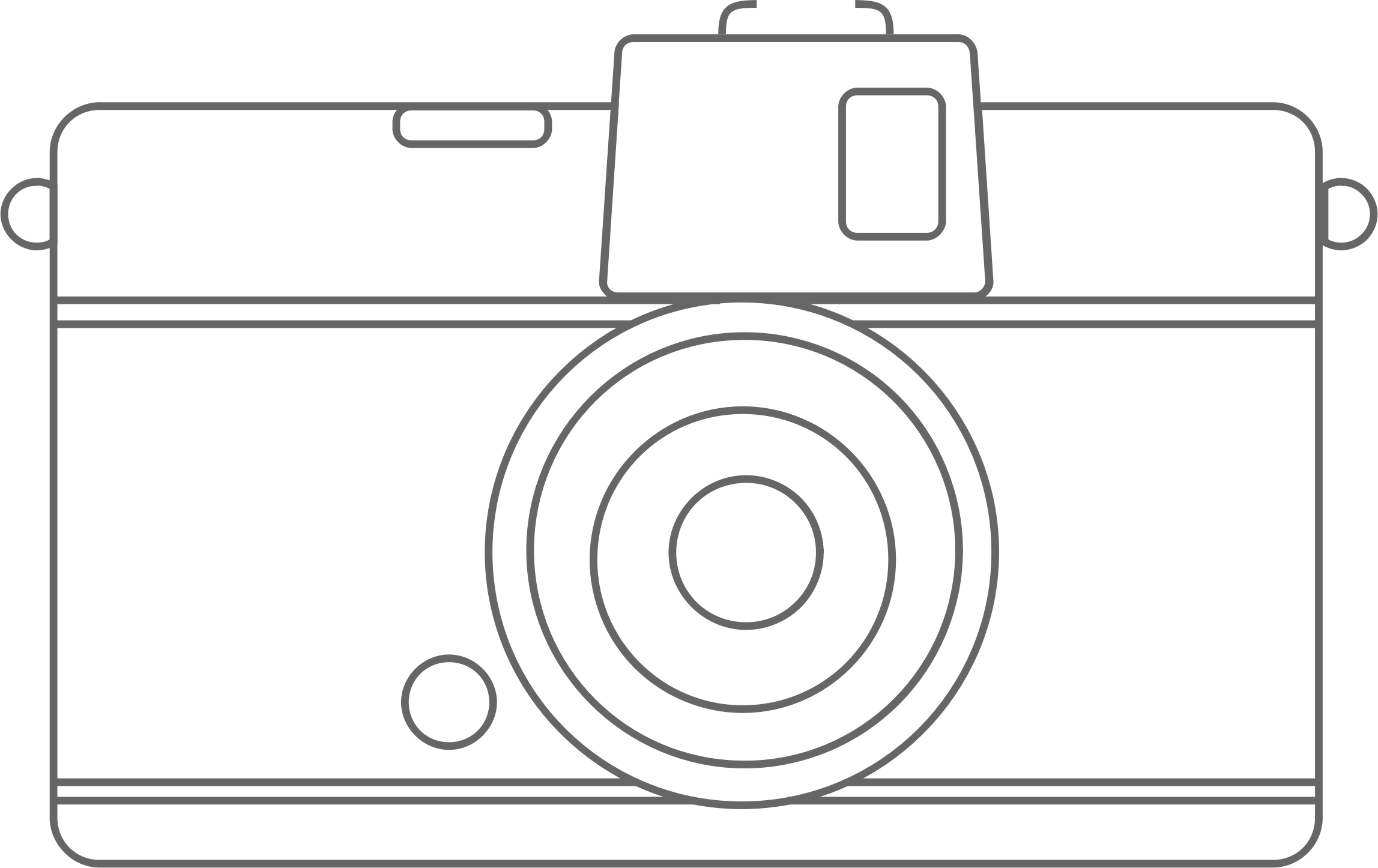 This Free Icons Png Design Of Compact Camera Line Art (2295x1446), Png Download