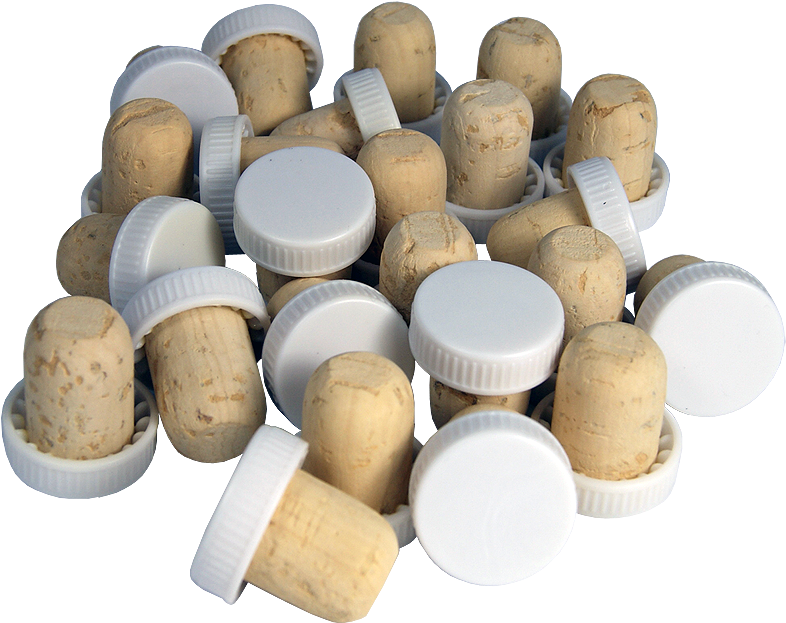 Plastic Top Flanged Corks / Wine Stoppers - Plastic Top Flanged Wine Stoppers - White Show Corks- (800x800), Png Download