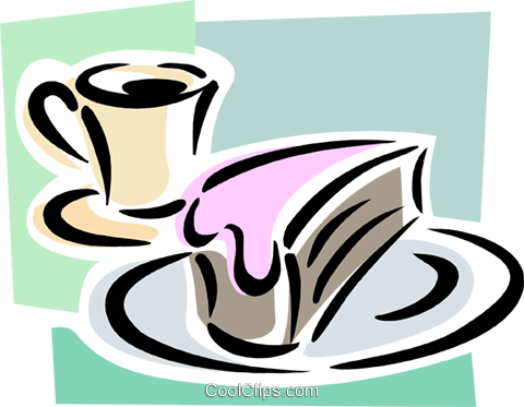 Mit Kaffee Vektor Bild Food Coolclips Com - Kaffee Und Kuchen Clipart (480x373), Png Download