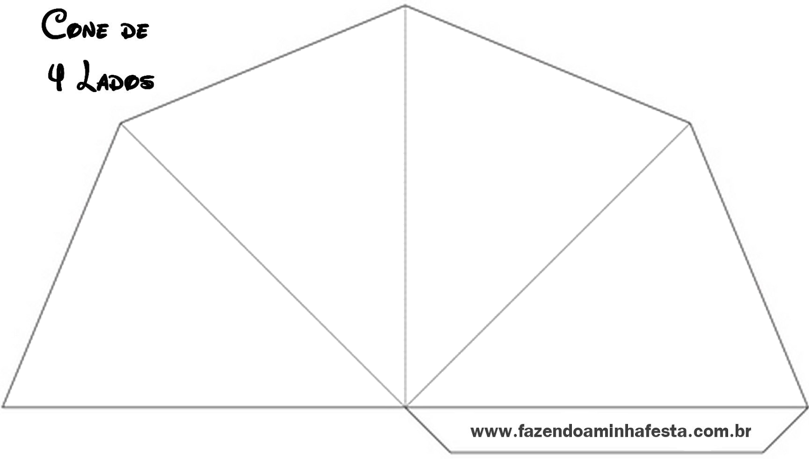 Cone 4 Lados - Molde Caixa Piramide Transparente (1600x908), Png Download