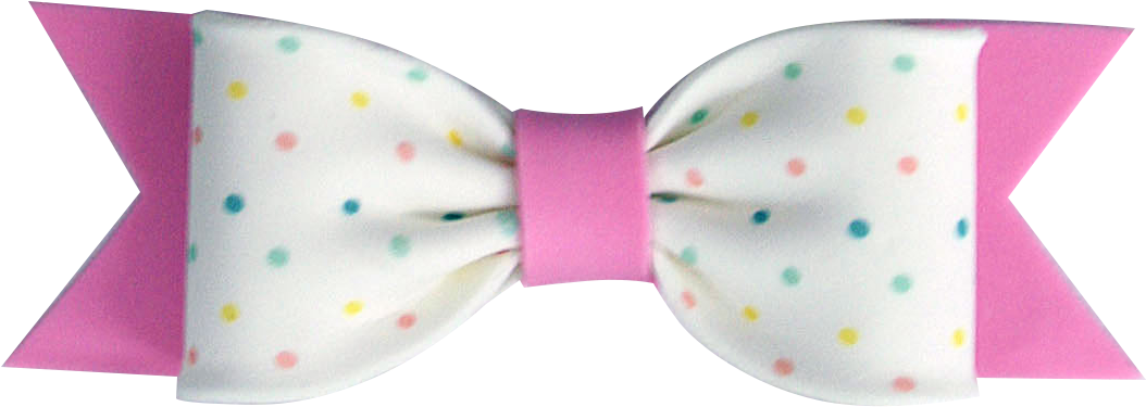 Gumpaste Bows- Small Pink Dot Print - Drawing (1200x466), Png Download