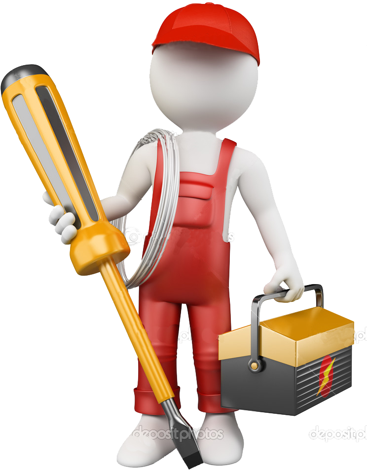 Electricidad - Instalaciones Electricas - 3d Man Electrician (768x1024), Png Download