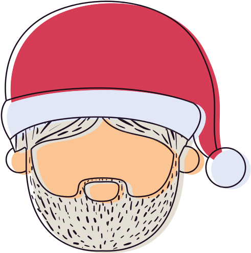 Clip Black And White Santa Claus Man Icons - Santa Close Kawaii (550x550), Png Download