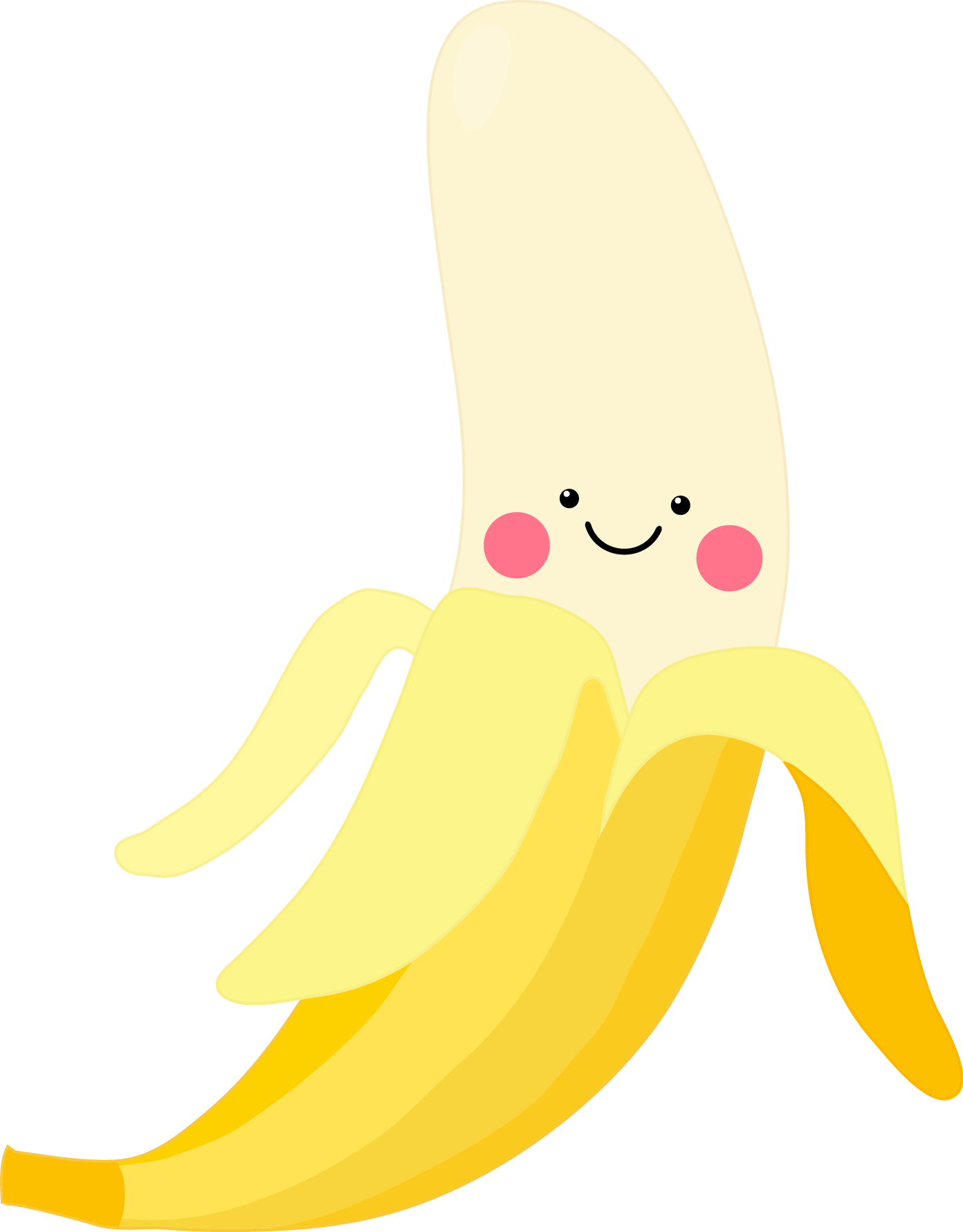 Cute Banana - Banana (1392x1780), Png Download.