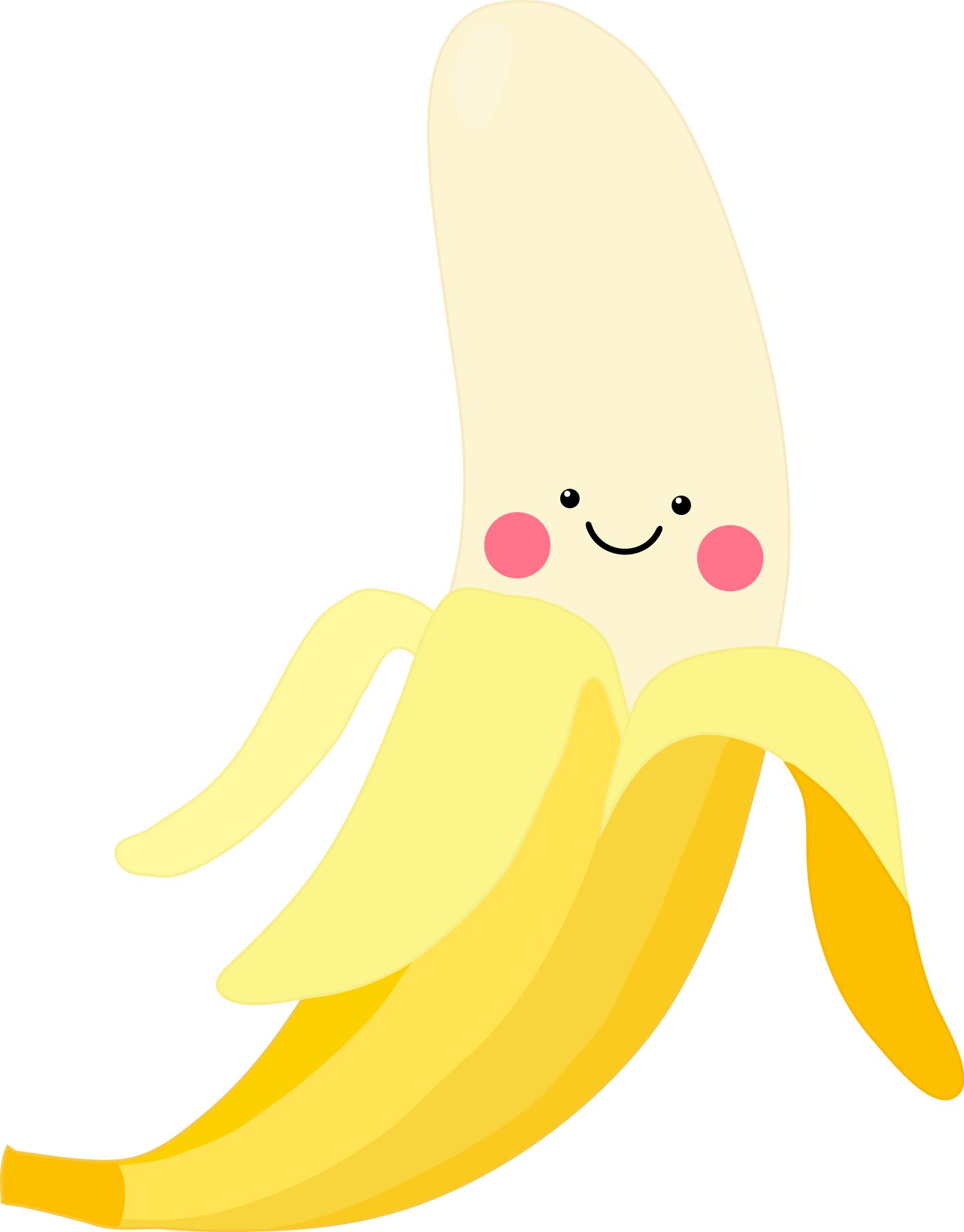 Cute Banana - Banana (1392x1780), Png Download