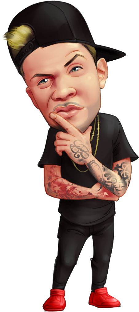 Caricature From Photo Professional In Funny Pose T-shirt - Toddler (800x1200), Png Download