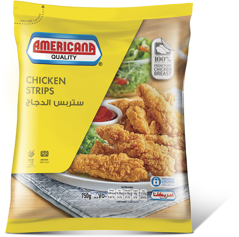 Chicken Strips -750g - Americana Chicken Strips (1039x987), Png Download