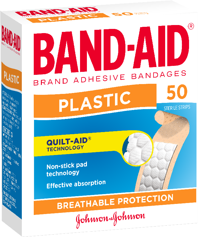 Plastic Adhesive Strips 50's - Band Aid Waterproof (800x800), Png Download