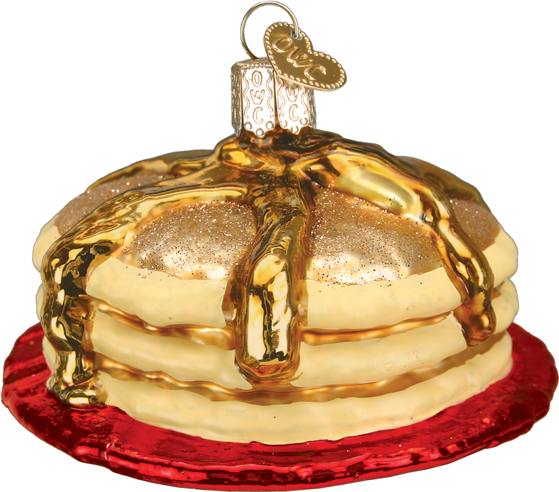 Short Stack Of Pancakes Old World Glass Ornament - Old World Christmas Short Stack Pancakes Glass Ornament (1200x1200), Png Download