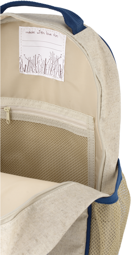 Soyoung Blue Dino Grade School Backpack - Soyoung Raw Linen Blue Dino Grade School Backpack (532x1024), Png Download