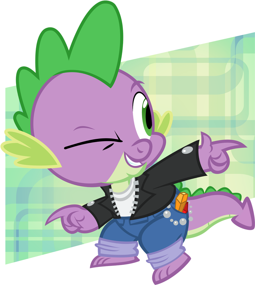The Coolest Dragon In Town - My Little Pony Cool Spike (1000x1000), Png Download