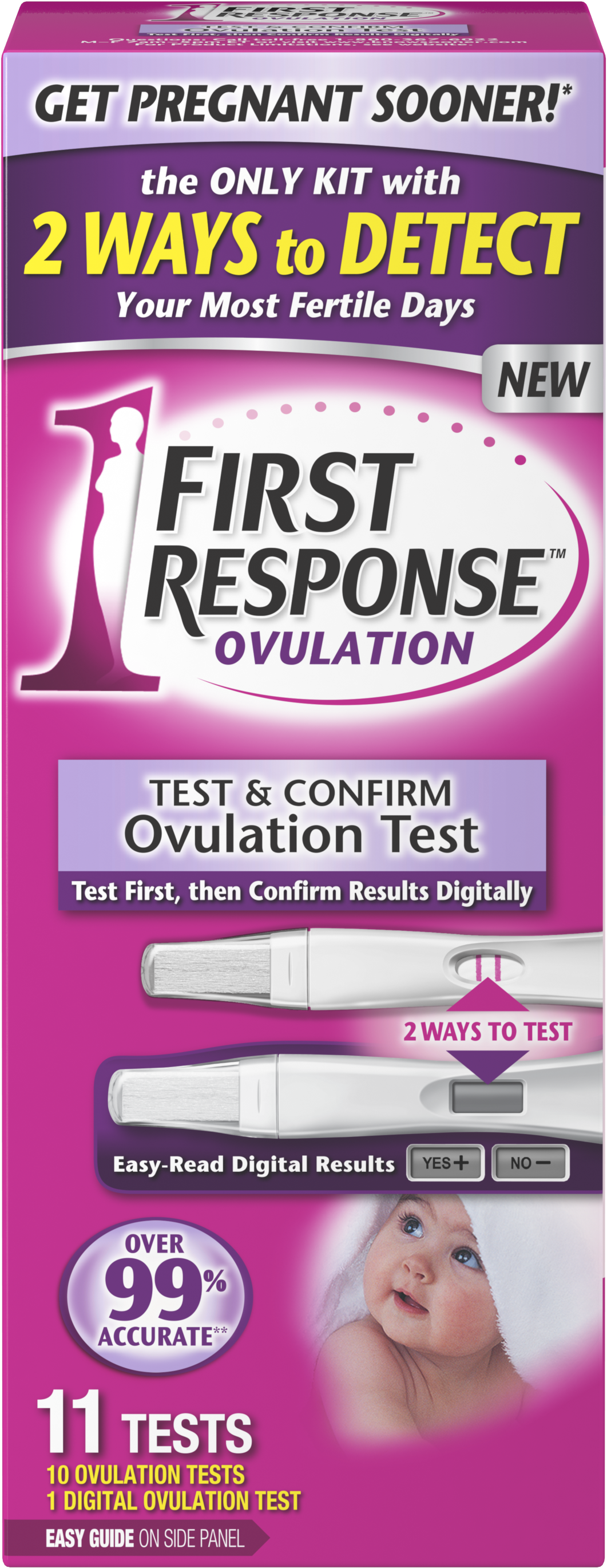 Package Front - First Response Ovulation Test Kit, Test & Confirm (1300x3000), Png Download