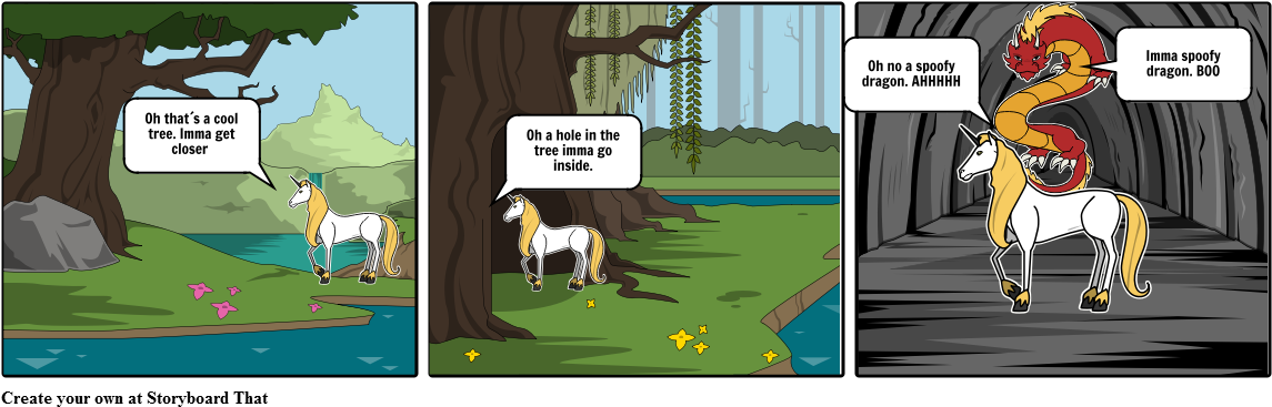 The Unicorn And The Soofy Dragon - Cartoon (1164x385), Png Download