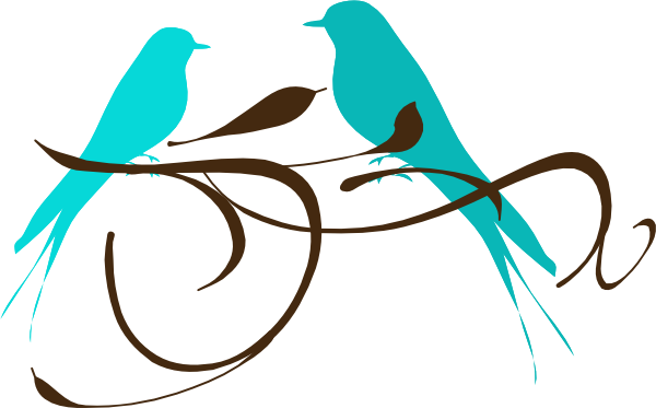 Teal Love Birds Clipart Clipart Panda Free Clipart - Teal Love Birds Clipart (600x373), Png Download
