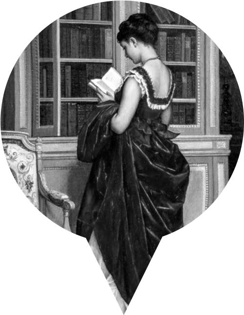 Journal: Woman In Blue Reading By Auguste Toulmouche (500x660), Png Download
