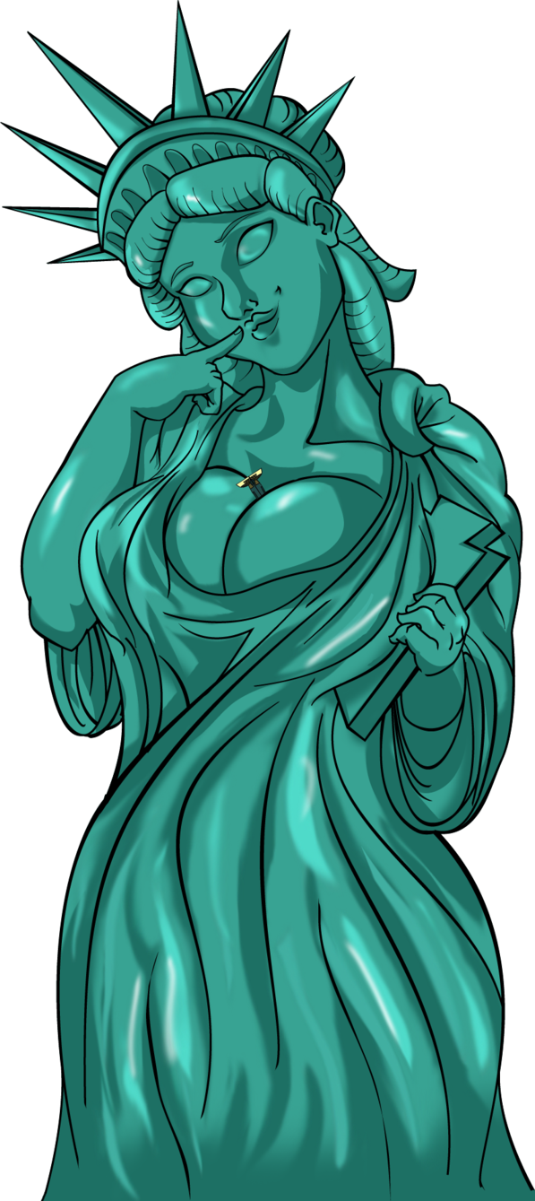 Download Lady Liberty Hot Clipart Statue Of Liberty - Illustration (260x583), Png Download
