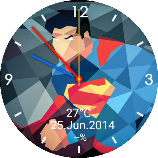 Geometric Superman Watch Face Preview (632x632), Png Download