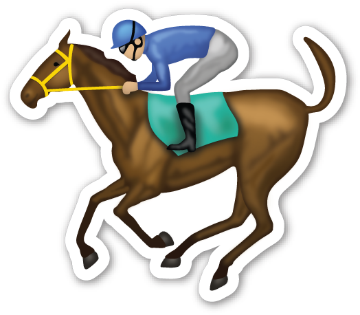 Horse Racing - Horse Racing Emoji Png (529x464), Png Download