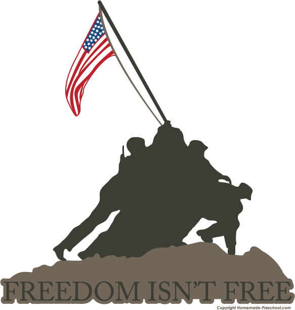 Statue Clipart Freedom - Iwo Jima Memorial (583x611), Png Download