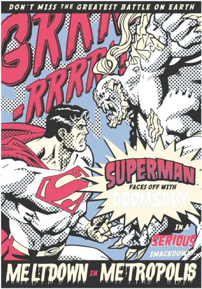 Download Superman Meltdown Men S Long Sleeve T Shirt Leinwandbild Superman Meltdown In Metropolis Retro Werbung Png Image With No Background Pngkey Com