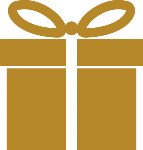 Gold Gift Icon Png (500x525), Png Download