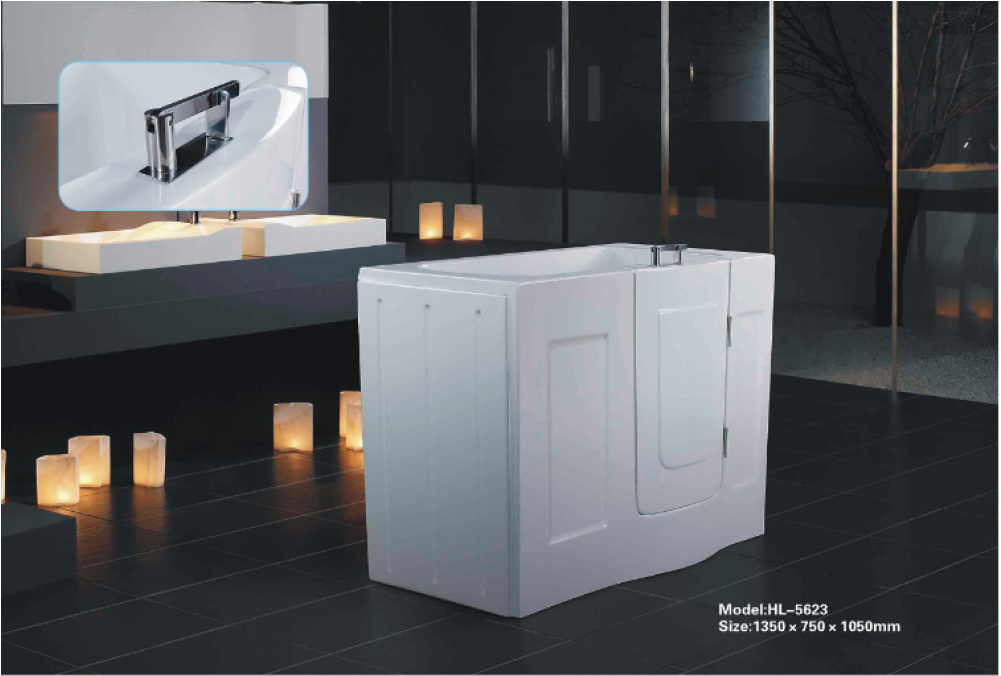 Acrylic Bathtub With Opening Door 0262 Hl - Bathtub (1000x1000), Png Download