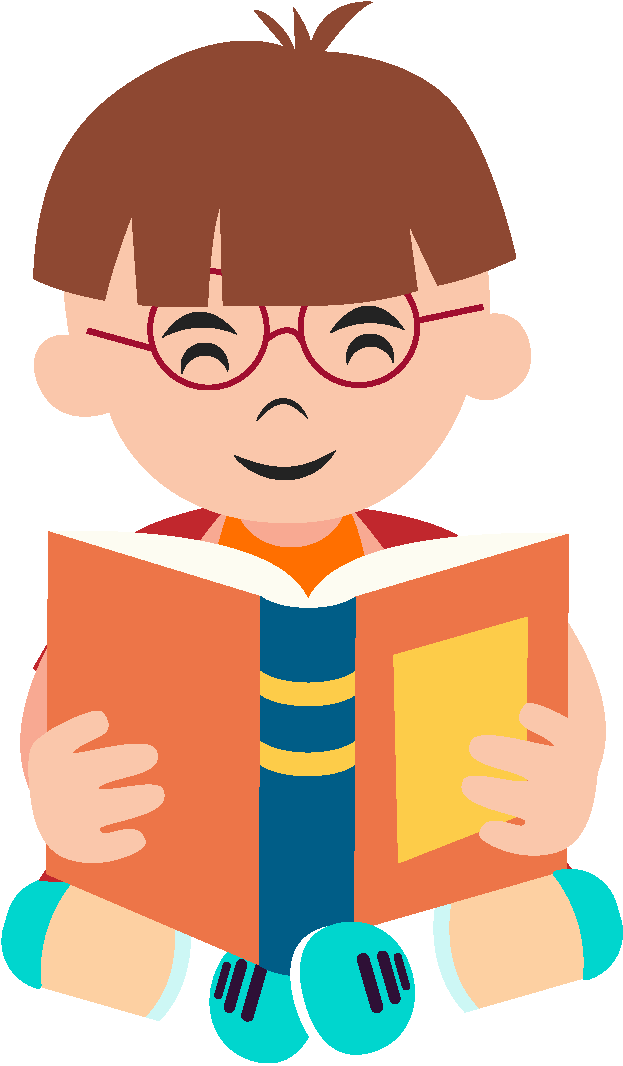Cartoon Boy Learning Reading Elements - Cartoon (1772x1378), Png Download