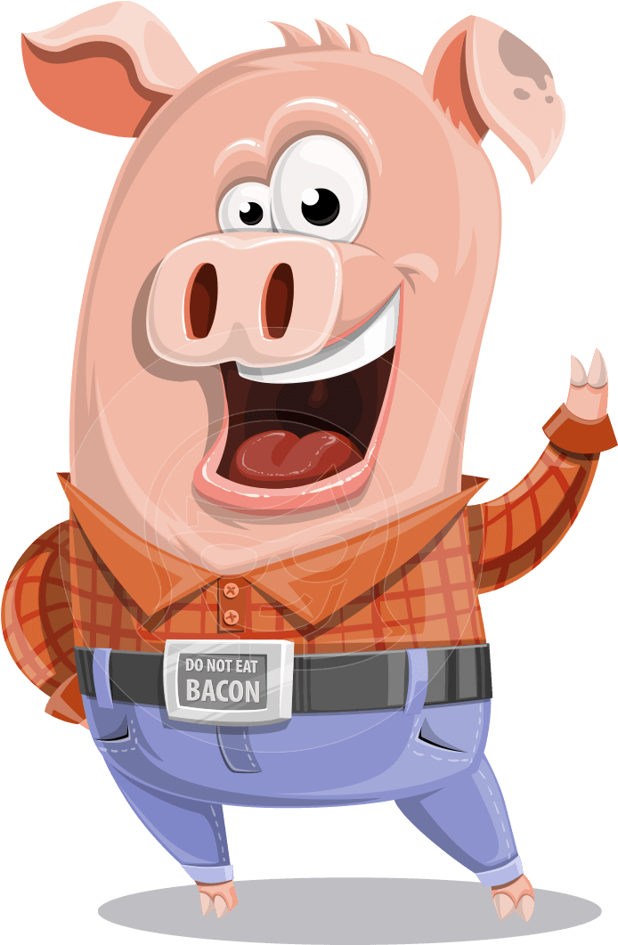 Pigasso The Creative Pig - Character (957x1060), Png Download