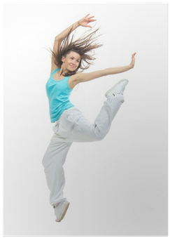 Modern Slim Hip-hop Style Teenage Girl Jumping Dancing - Dancer Dancing (400x400), Png Download