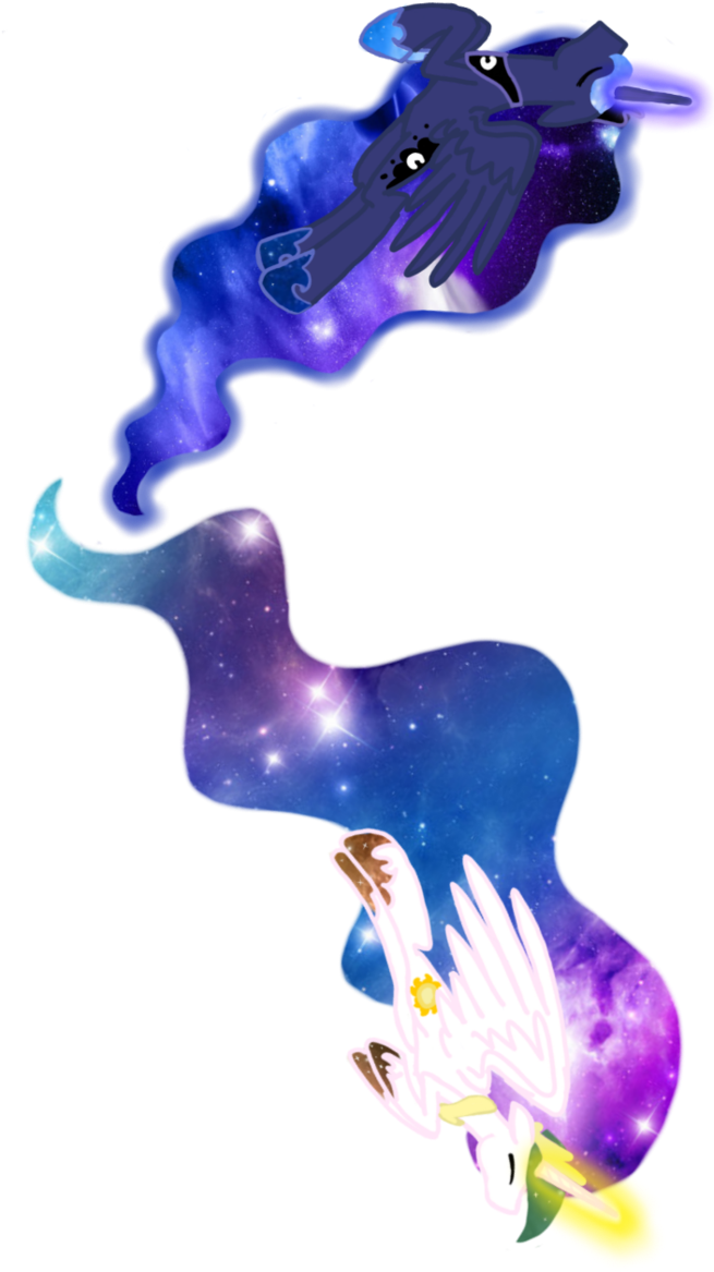 Vector Galaxy Luna And Celestia By Tsundra On Deviantart - Mlp Galaxy Luna (670x1191), Png Download