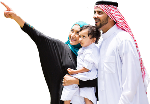 Family-arab - Arabs Tourist (500x356), Png Download
