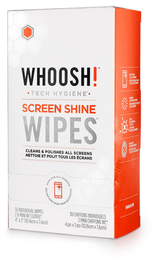 Whoosh! Screen Shine Wipes 30 Wipes With 2x Mini W! (600x572), Png Download