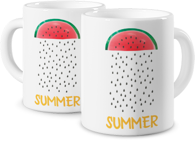 Photo Mug Taza A Color Watermelon Rain - Mug (540x407), Png Download
