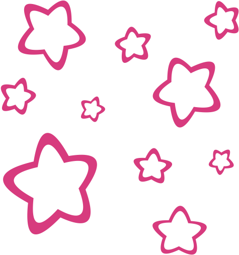 Pegatina Hello Kitty Estrellas Vinilo - Estrellas Fucsia Png (570x708), Png Download