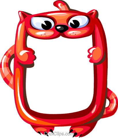 Cartoon Cat Frame Royalty Free Vector Clip Art Illustration - Cat Frame Cartoon Png (410x480), Png Download