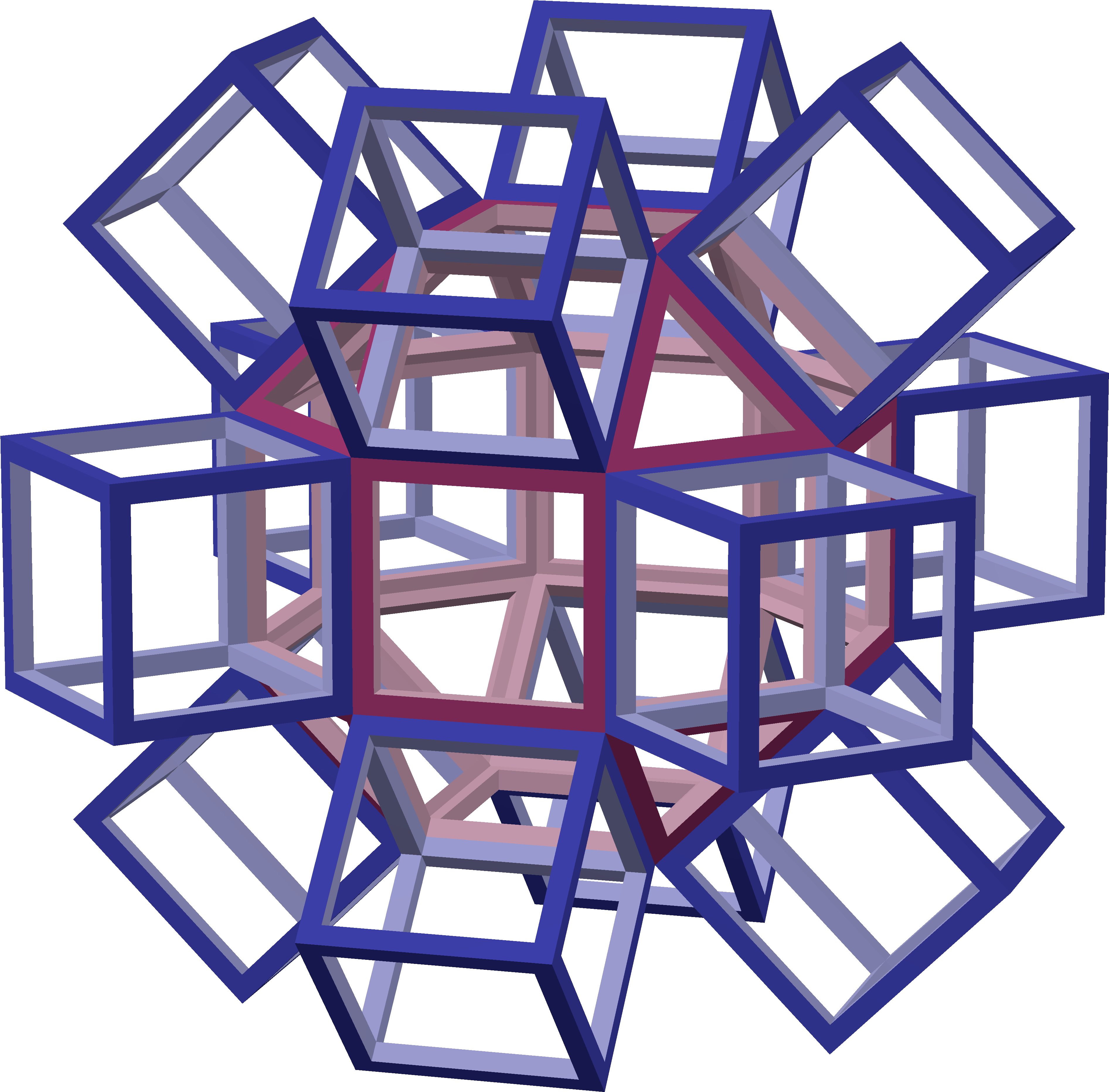 Small In Great Rhombi 6-8, Davinci Small With Cubes - Triangle (3912x3864), Png Download