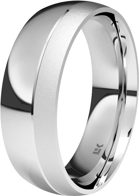 Alianza De Oro Blanco De 18k 6mm - Alianza De Plata Eleka 7615 (1000x1000), Png Download