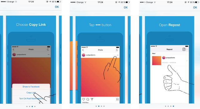 Instagram Repost App - Mobile App (640x351), Png Download