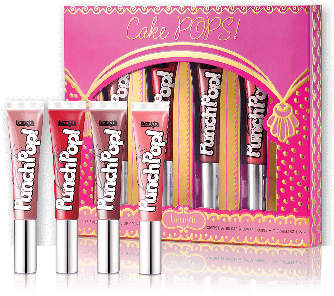 Cake Pops Value Holiday Set Includes 4 Punch Pop Liquid - Benefit Cosmetics Benefit Punch Pop! Liquid Lip Color (1220x1380), Png Download