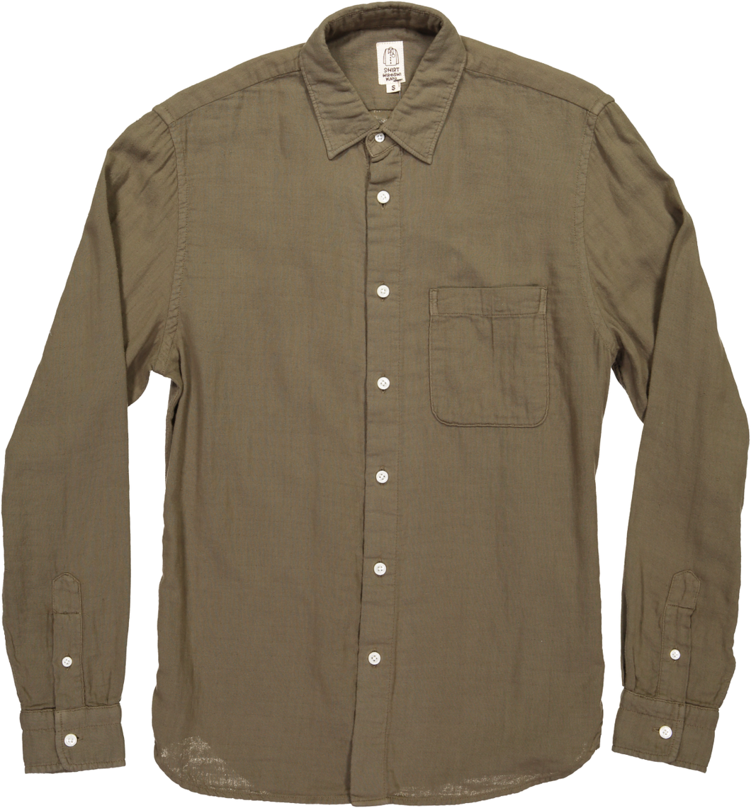 Gauze Ls Shirt, Military Green (1060x1140), Png Download
