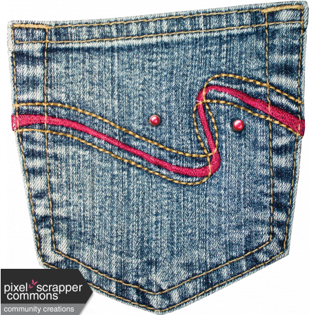 Denim Pocket - Digital Scrapbooking (456x456), Png Download