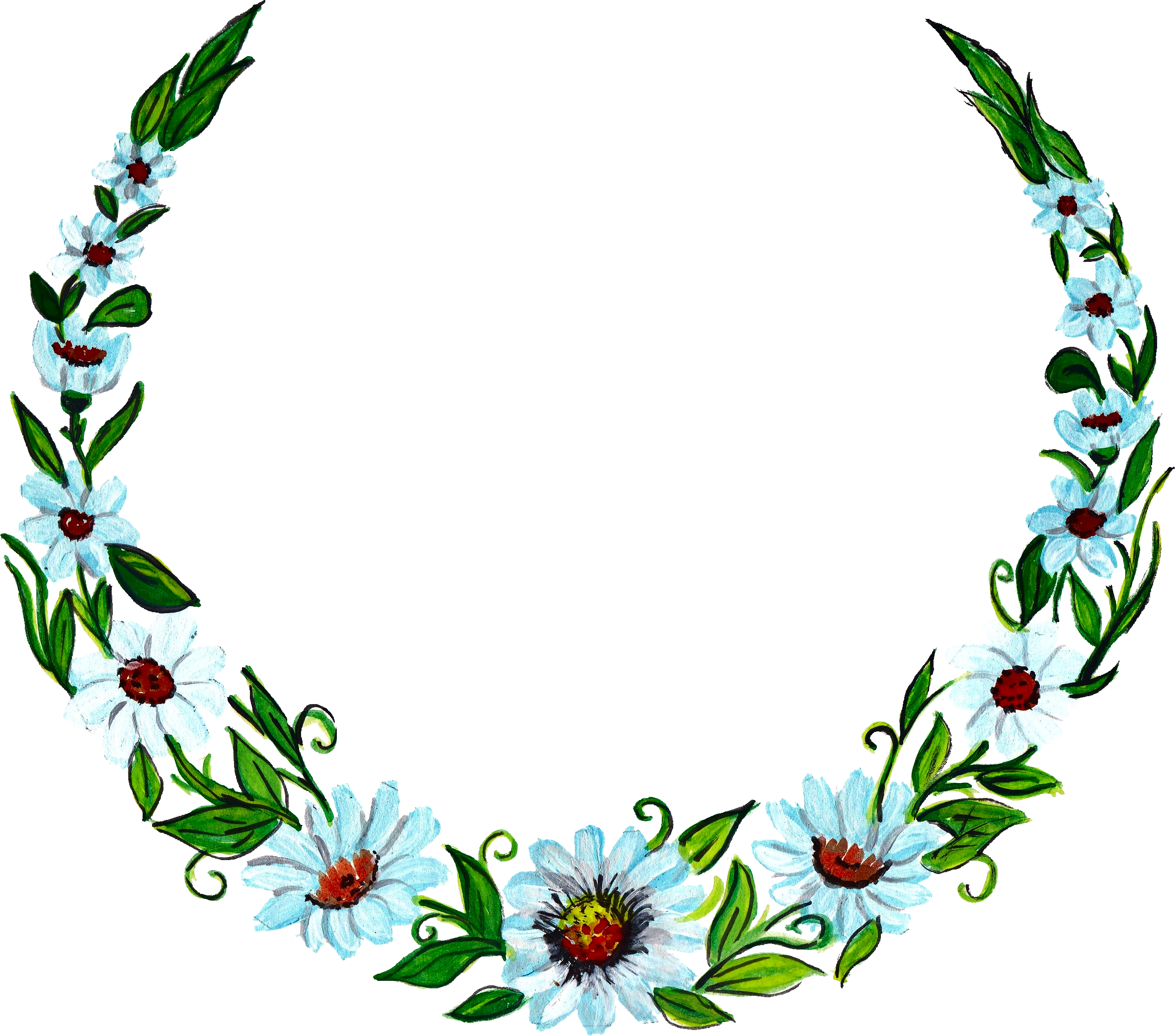 Free Download - Flower Wreath Png (2365x2085), Png Download