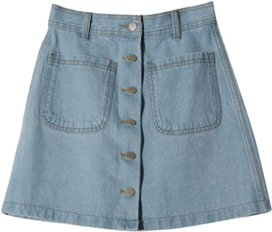 High Waist Denim Pocket Mini Skirt - Skirt (460x460), Png Download