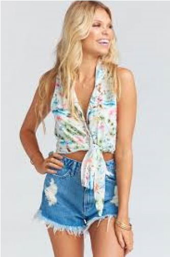 Women's Show Me Your Mumu Croix Tie Top (500x500), Png Download