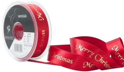 Berisfords 25 Mm Merry Christmas Ribbon, Red (400x400), Png Download