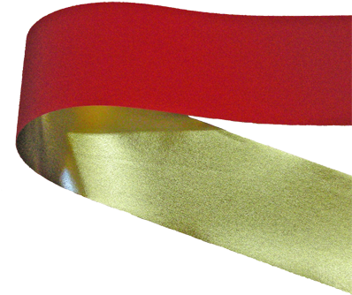 Velpruf Gold Back 100 X 100 Yards ~red/gold - Satin (400x346), Png Download