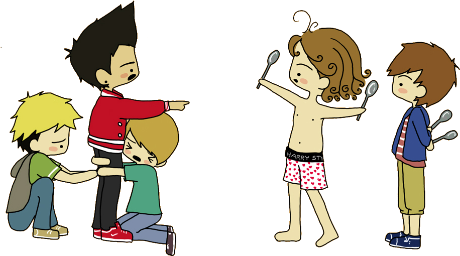 Caricaturas De One Direction Png - Louis Tomlinson Harry Styles Cute (1000x836), Png Download